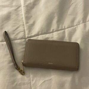 Fossil Taupe Wristlet Wallet